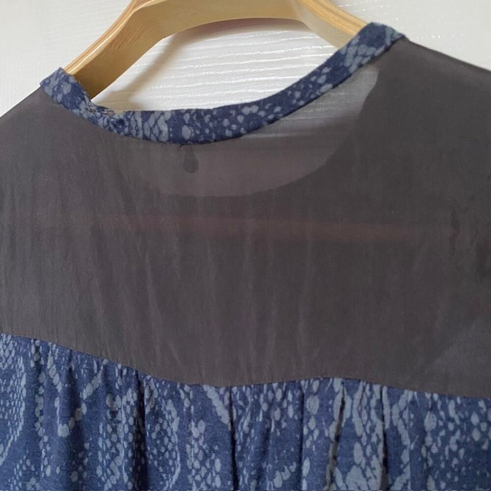 Rebecca Taylor Top Short‎ Sleeve Snakeskin Print Semi-Sheer Tee Women's Medium - Picture 5 of 10